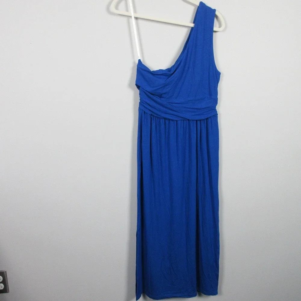 Lilly Pulitzer Helina One Shoulder Maxi Dress M Blue Rayon Blend Party Prom 426 - Picture 9 of 14